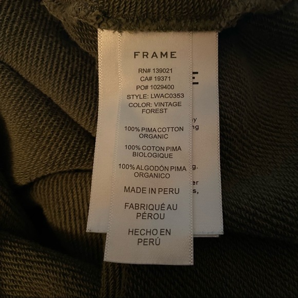 FRAME | Green Easy Cropped Hoodie Sweatshirt Size Medium - Picture 8 of 9